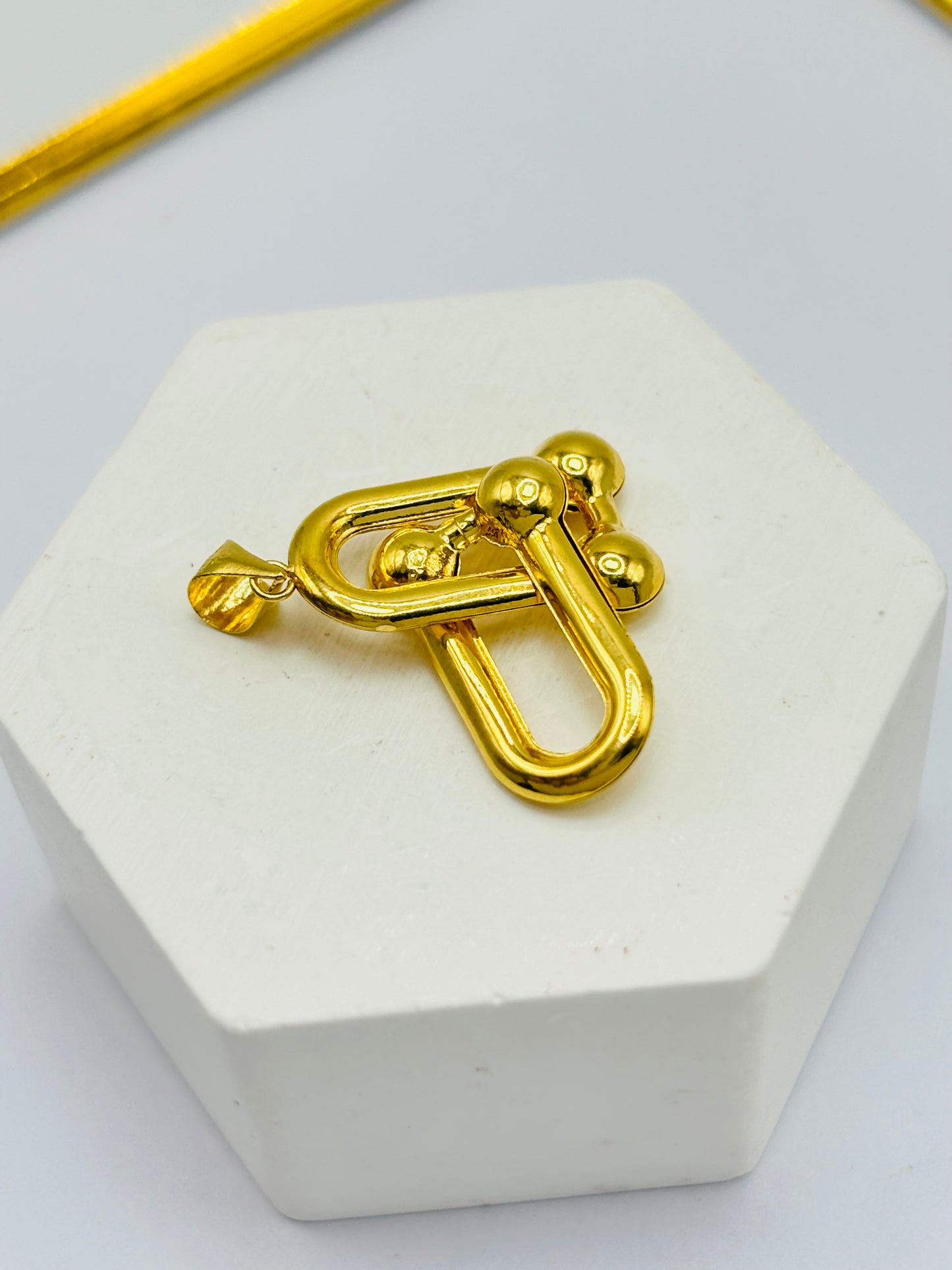 18K Gold Hardware Pendant
