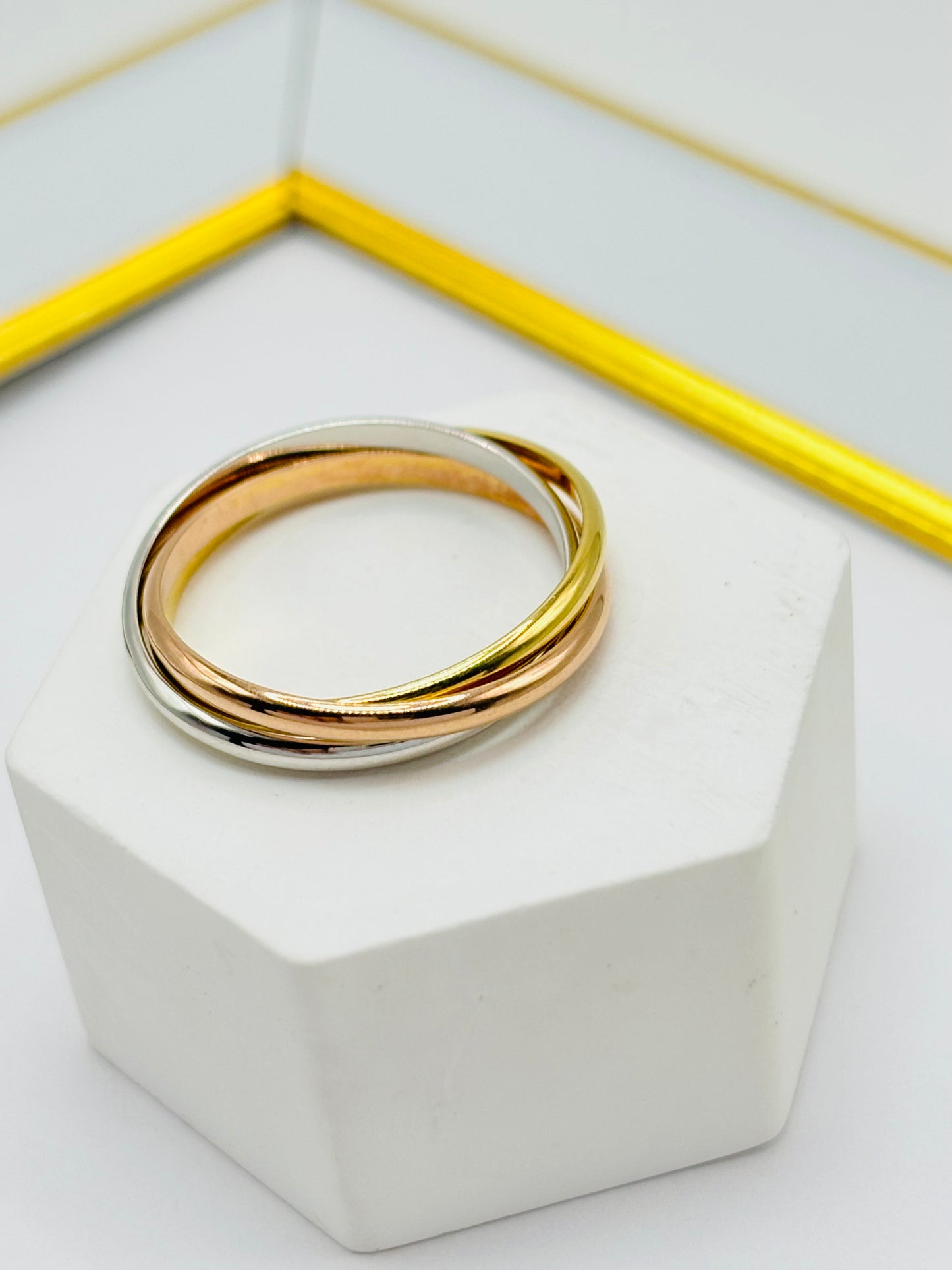K18 Japan Gold Tri-color 3 in 1 Ring