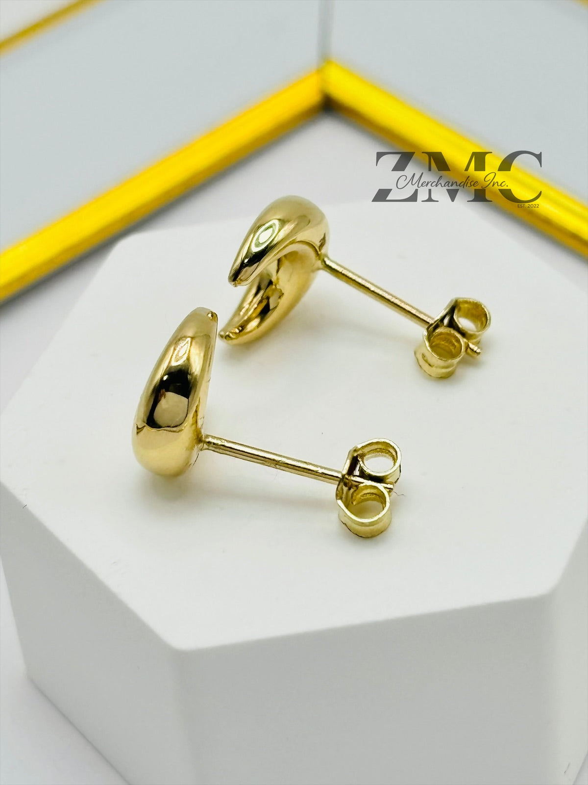 18K Gold Moon Earrings