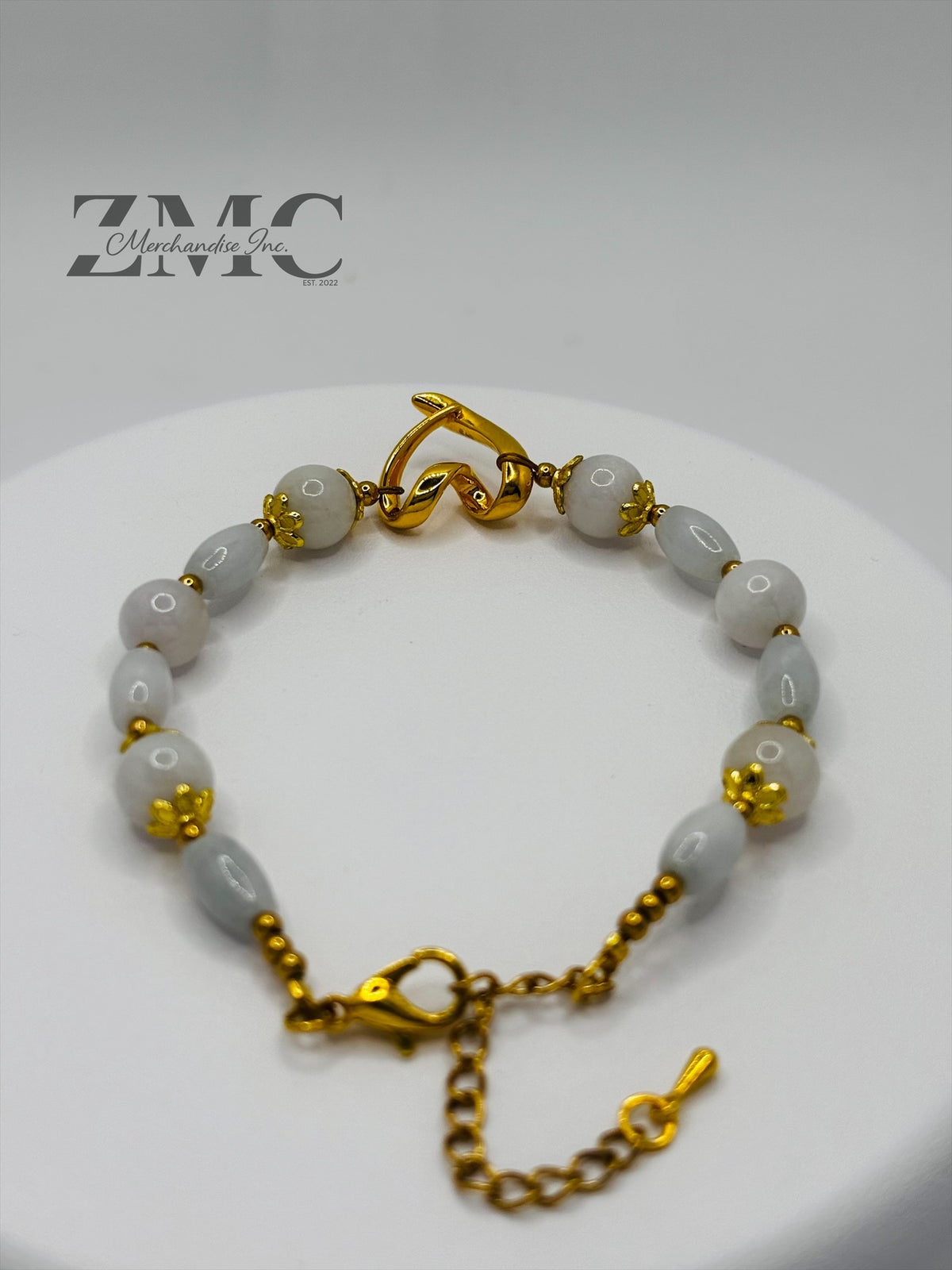 18K Gold Open Heart Jade Bracelet (Electroform Heart)