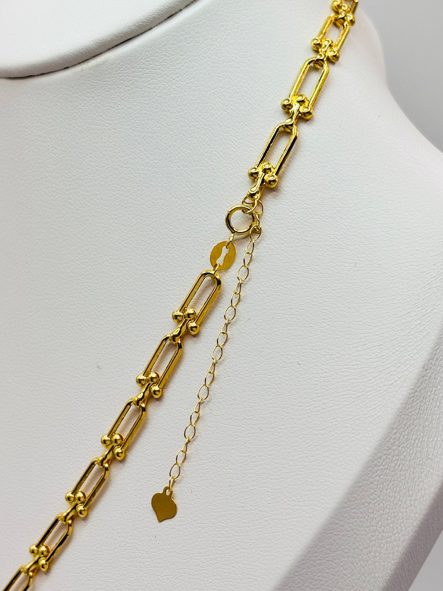 18K Gold Flat Hardware Necklace