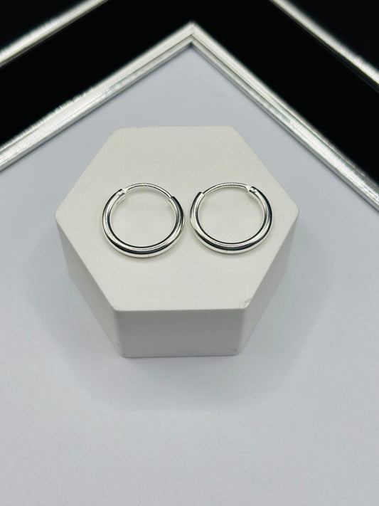 S925 Silver Plain Loop Earrings
