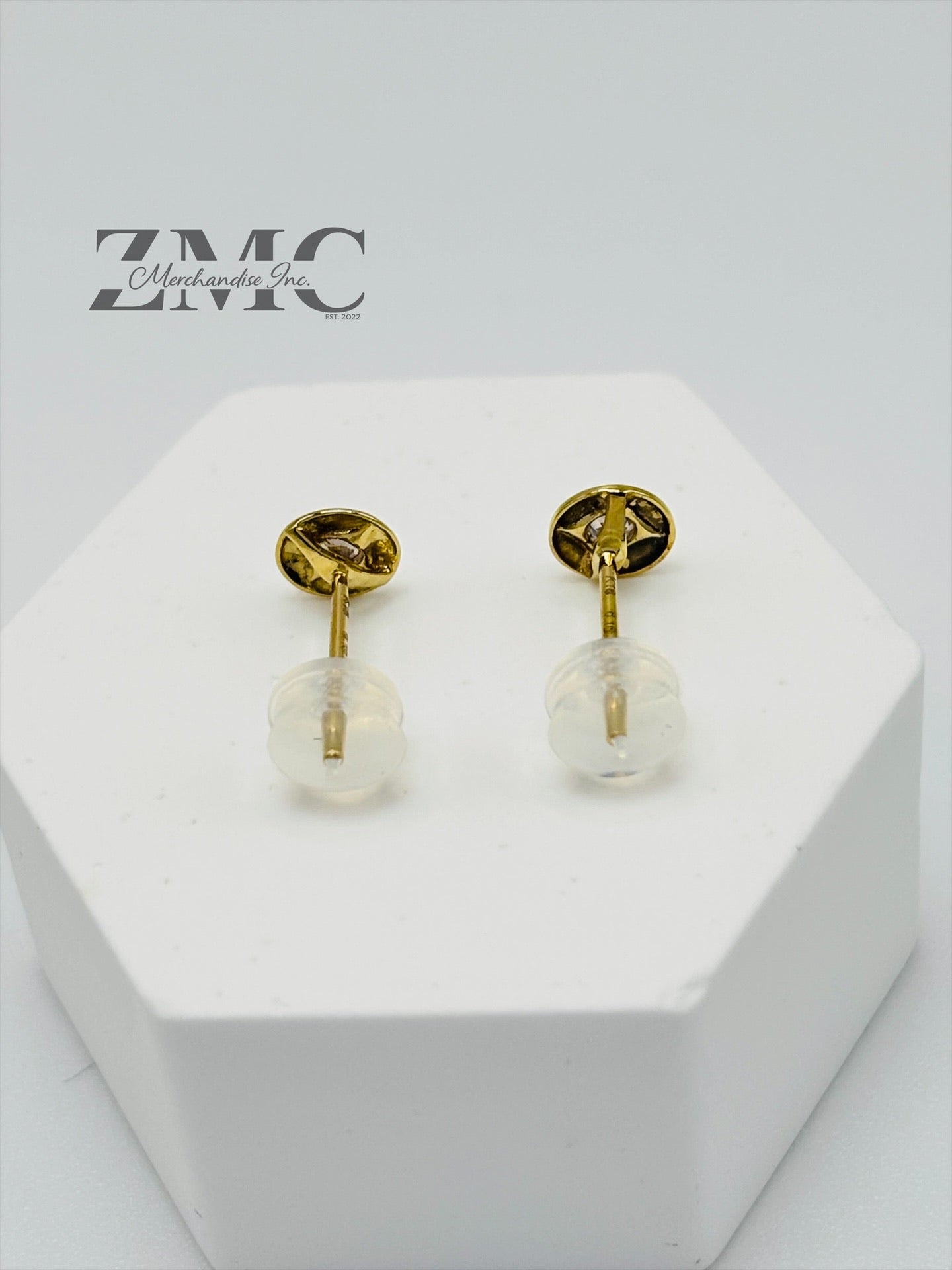 K18 Japan Gold Circle Natural Diamond Earrings 0.20ct