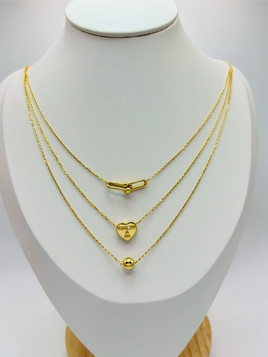 K18 Japan Gold 3 Layered Necklace