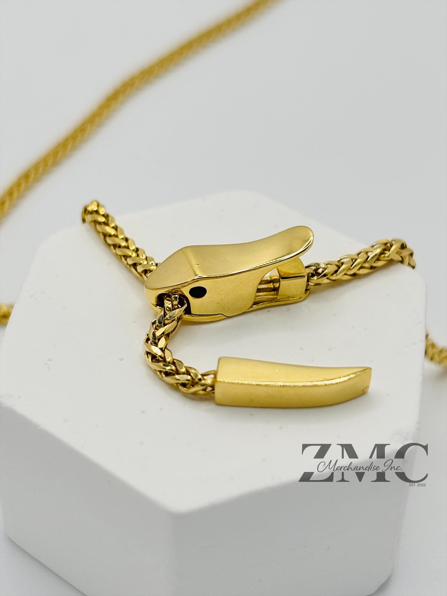 18K Gold Snake Bite Necklace