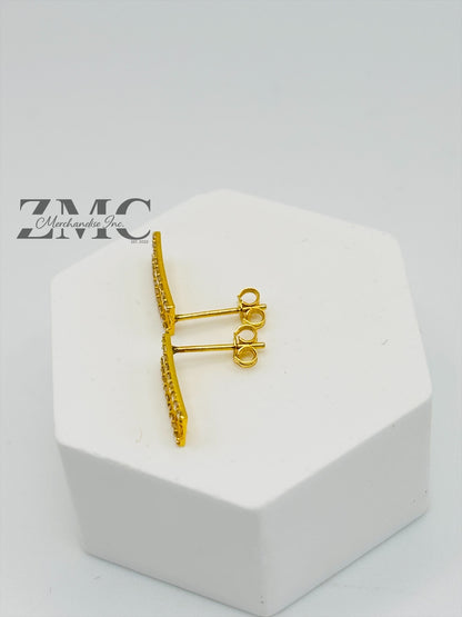 18K Gold F Moissanite Diamond Earrings
