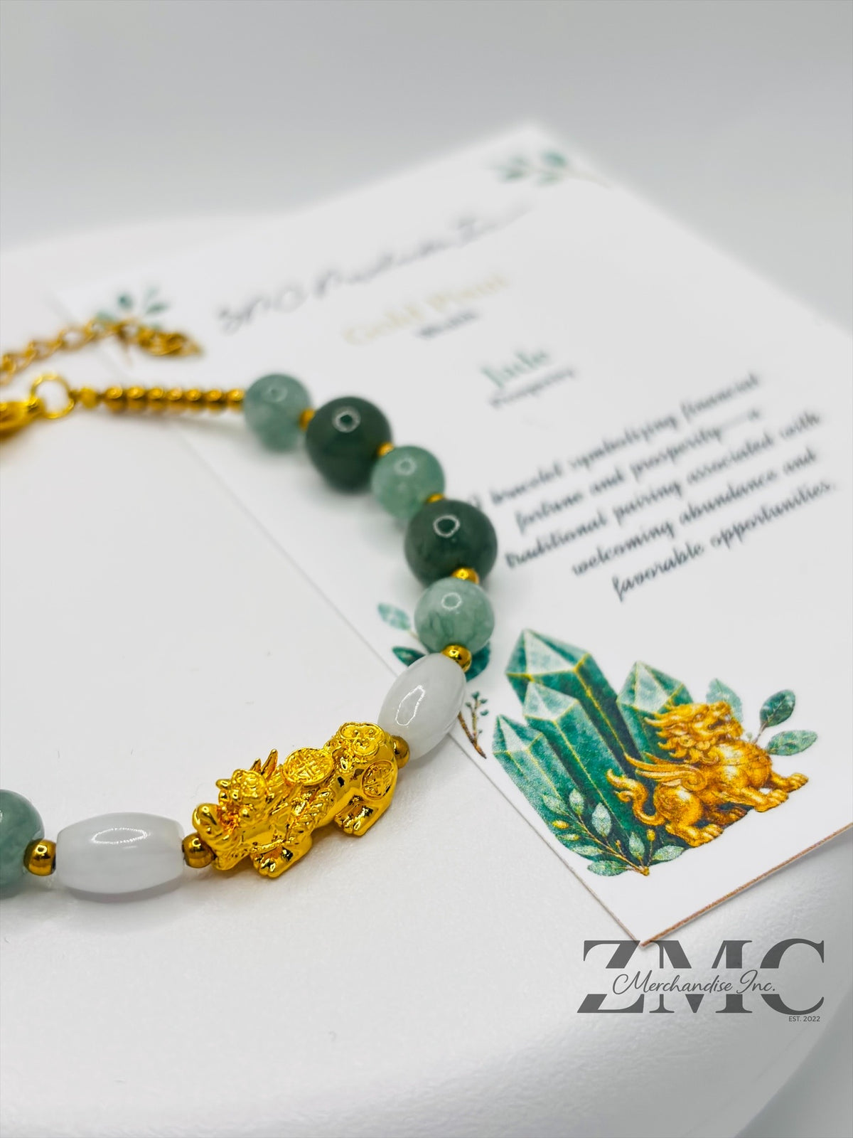 18K Gold Lucky Piyao/ Pi Xiu  Jade Bracelet ( Hollow Empty Inside) Medium