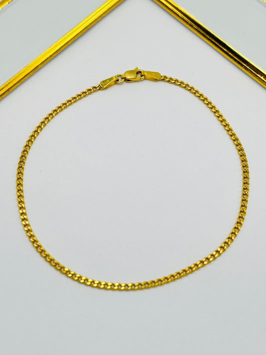K18 Japan Gold Small Link Flat Bracelet