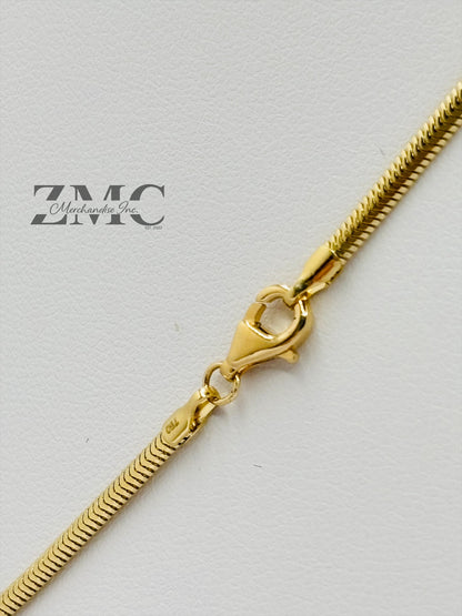 18K Gold Two-tone LOVE Herringbone Necklace