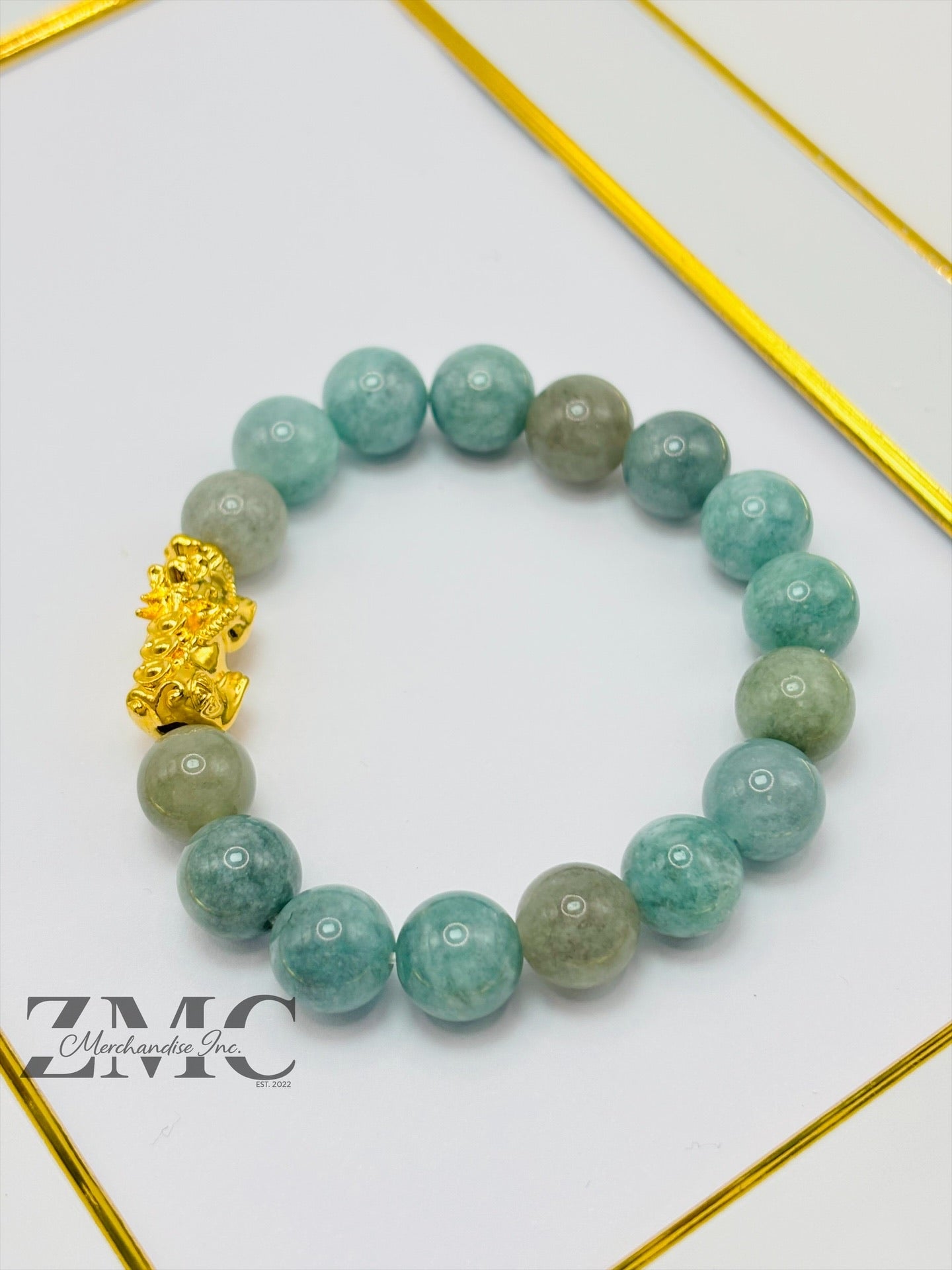 18K Gold Lucky Piyao/ Pi Xiu  Bracelet Jade ( Hollow Empty Inside) Large