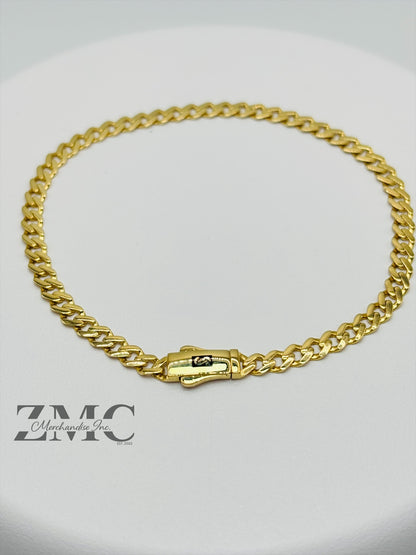 18K Gold M Plain Bracelet