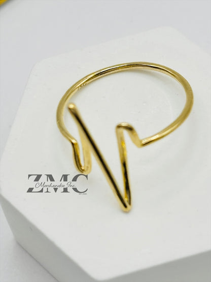 18K Gold Heartbeat Ring