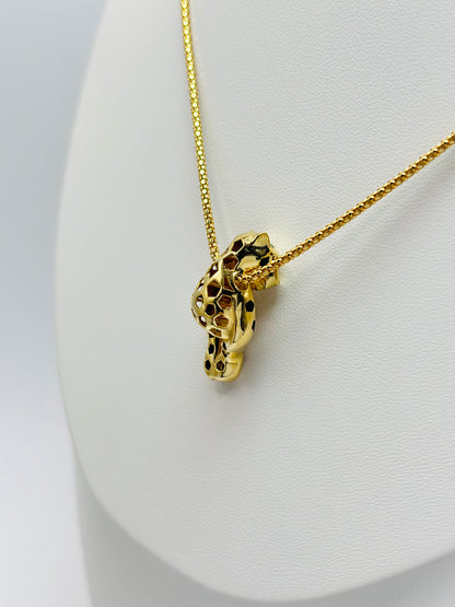 18K Gold Hanging Panther Necklace