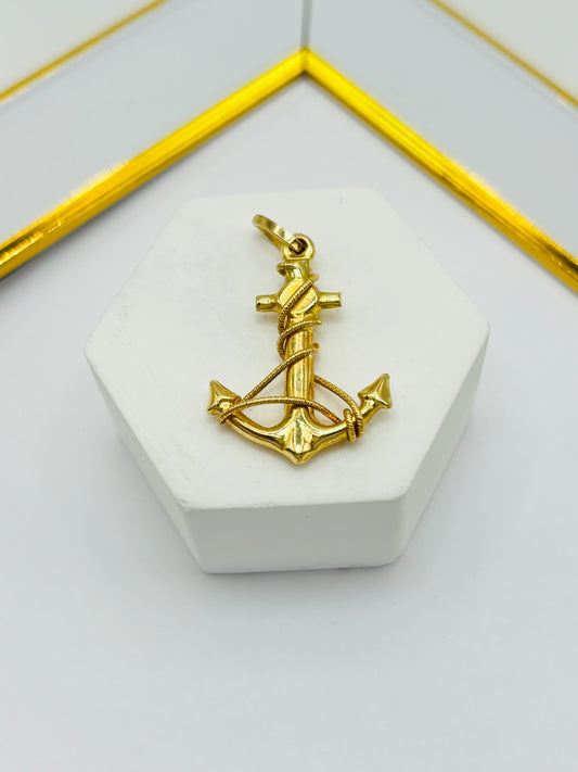 K18 Japan Gold Anchor Pendant