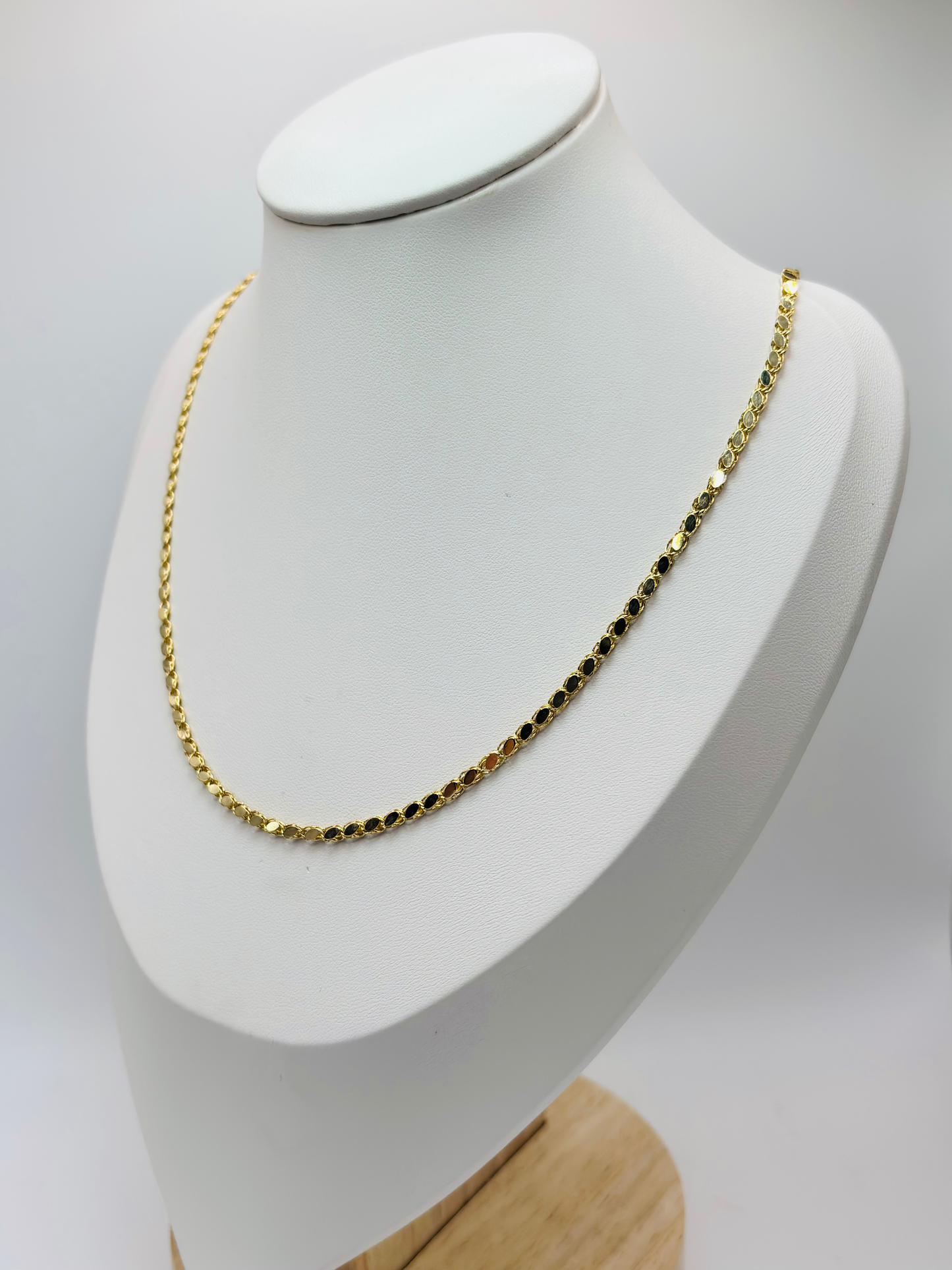 18K Gold Slim Damascus Chain