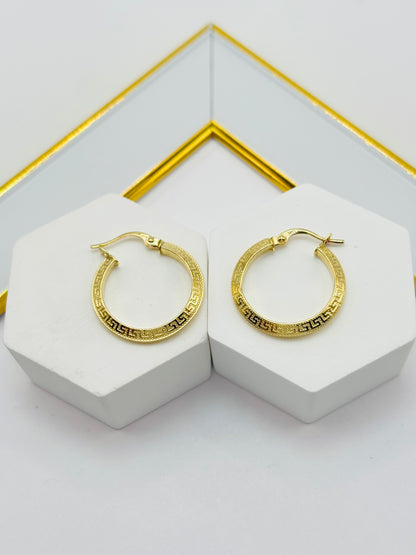 18K Gold F Loop Earrings