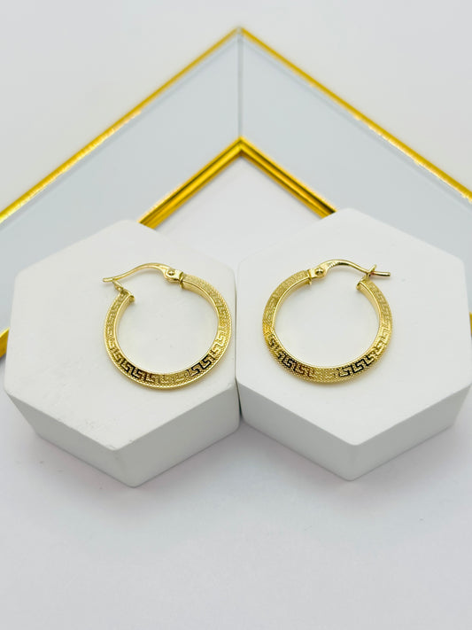 18K Gold F Loop Earrings