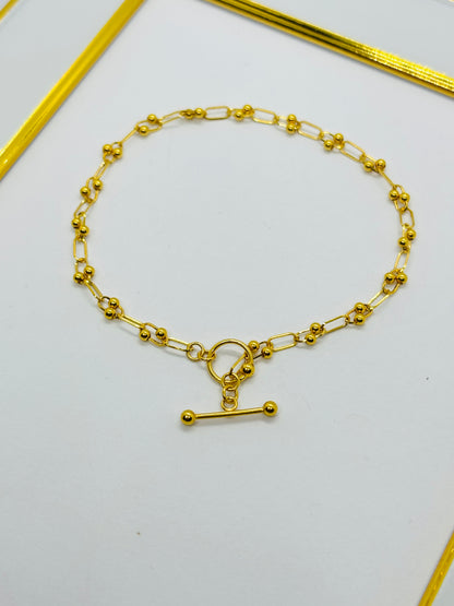 18K Gold Micro Hardware Bracelet