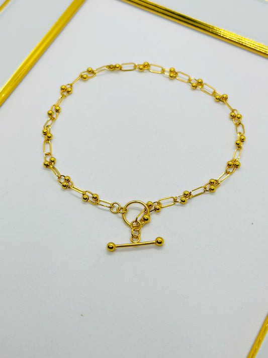 18K Gold Micro Hardware Bracelet