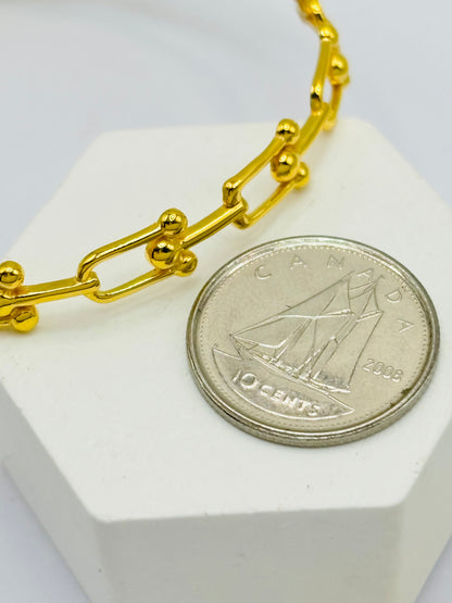 18K Gold Hardware Bangle Bracelet