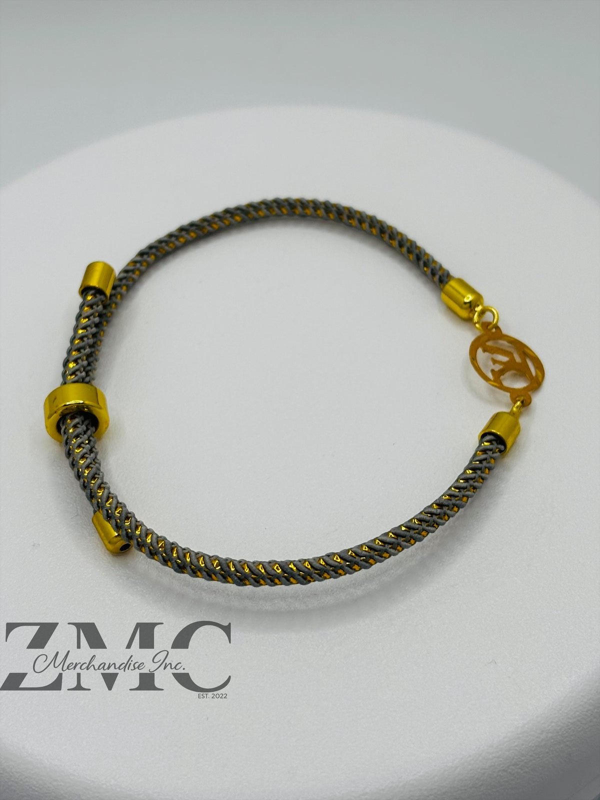 18K Gold L Circle String Bracelet