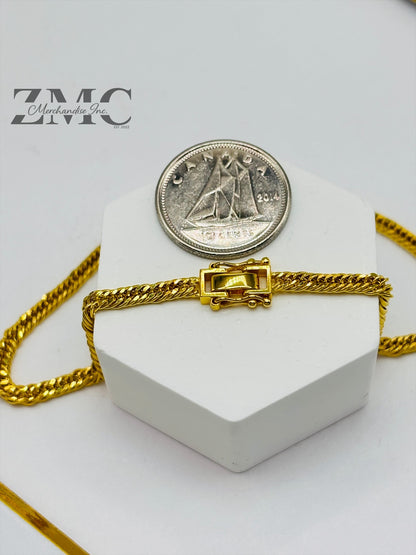 18K Gold Triple Lock Bracelet 2.5 mm
