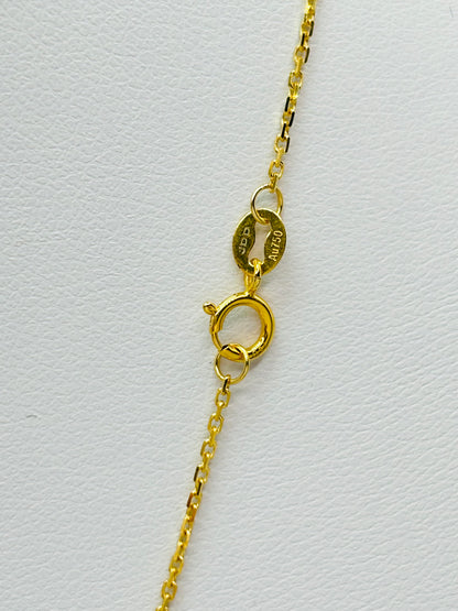 18K Gold Big Heart Moissanite Diamond Attached Necklace
