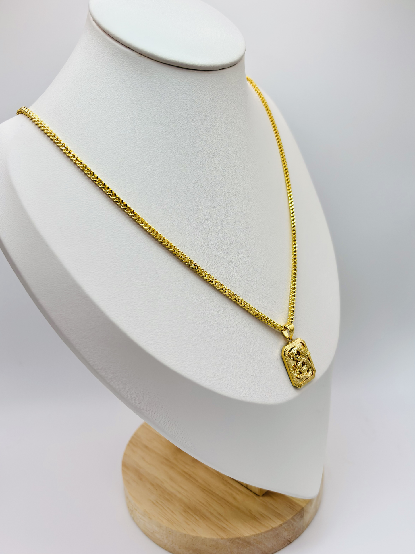 18K Gold Foxtail Dragon Necklace