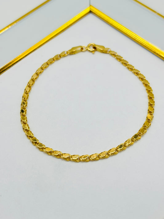 18K Gold Damascus Bracelet Slim