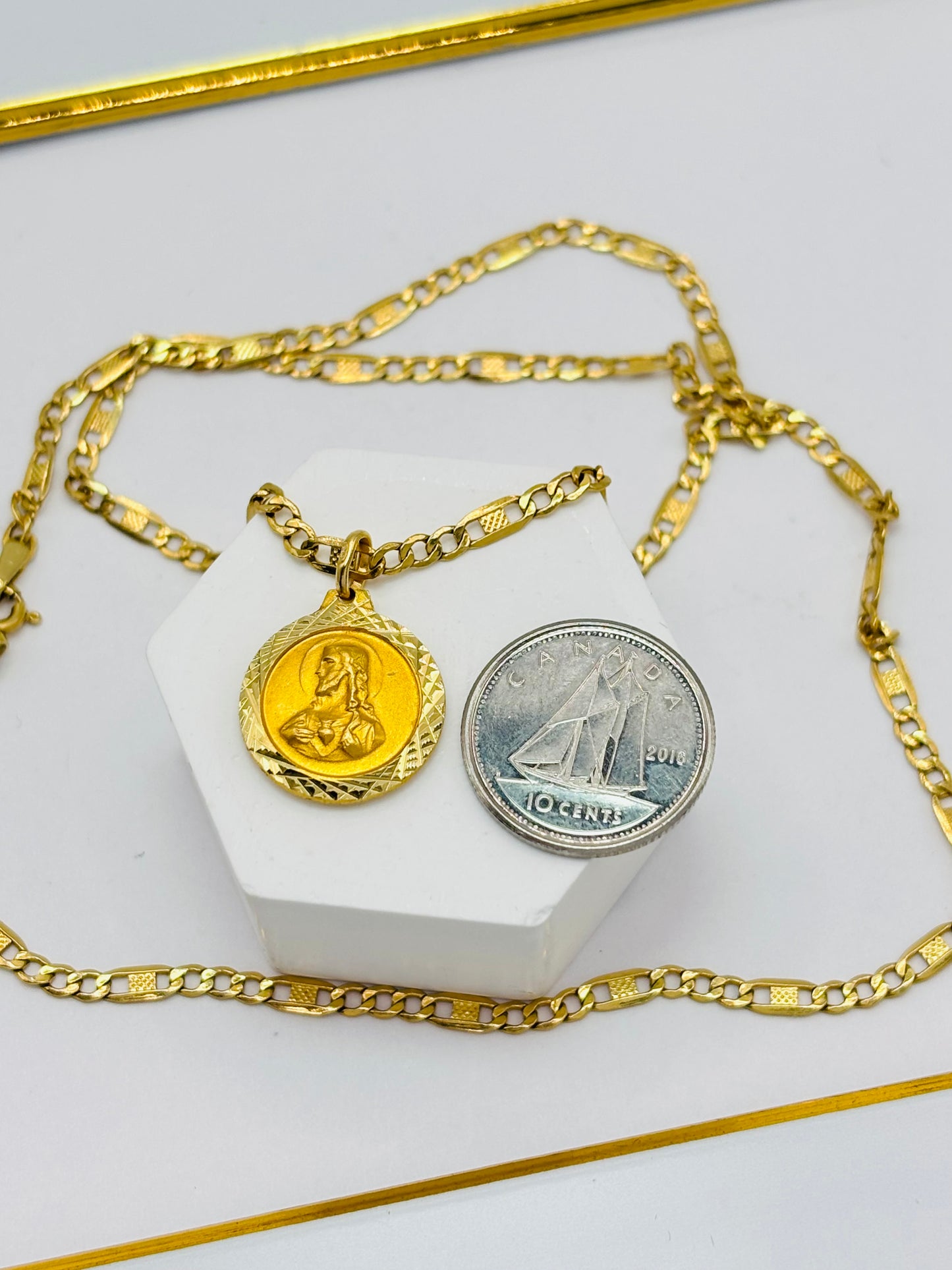 18K Gold Religious Necklace
