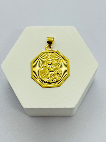 18K Gold Perpetual Help Pendant