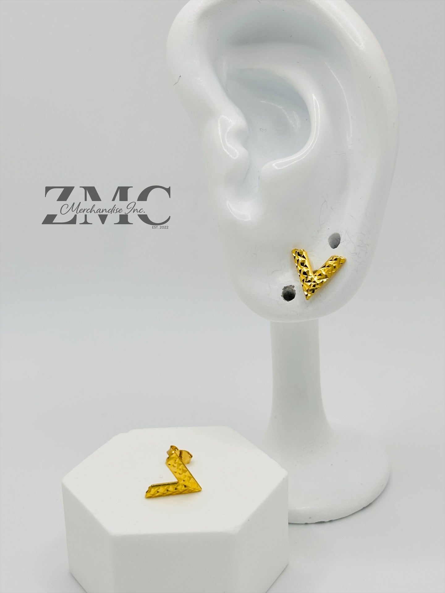 18K Gold V Earrings