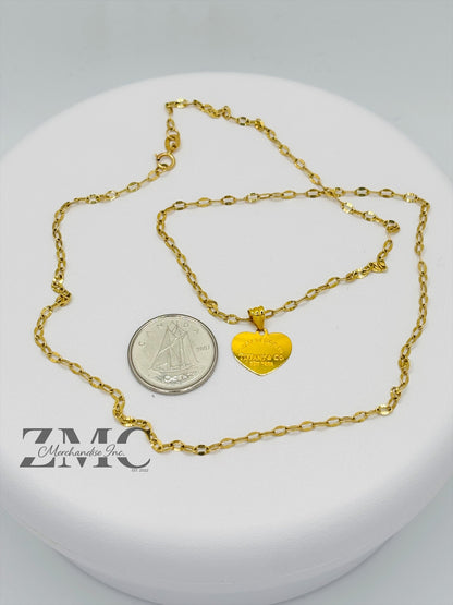 18K Gold Heart Dancing Necklace