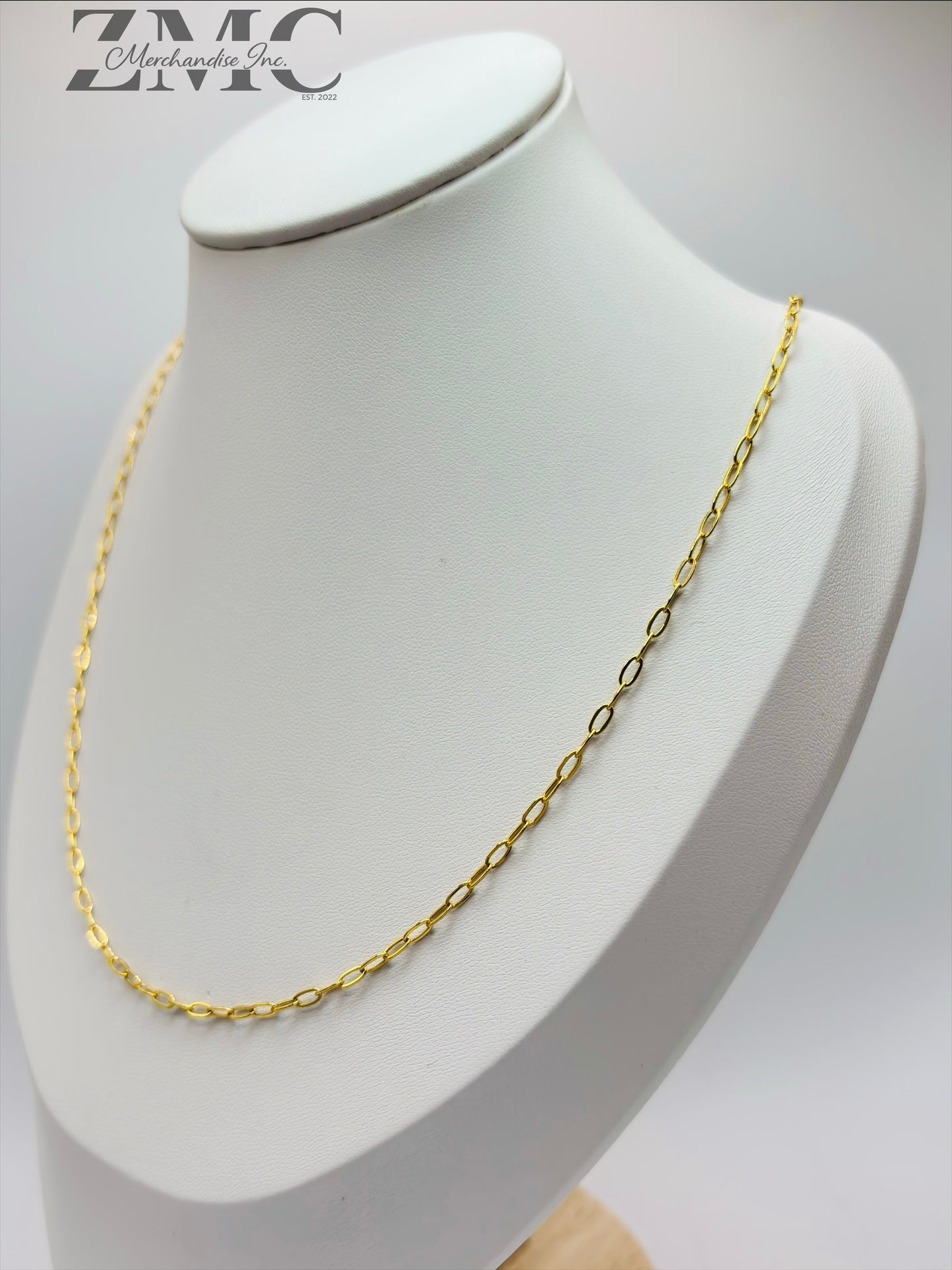 18K Gold Small Link Paperclip Chain