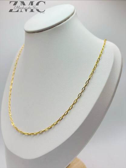 18K Gold Small Link Paperclip Chain