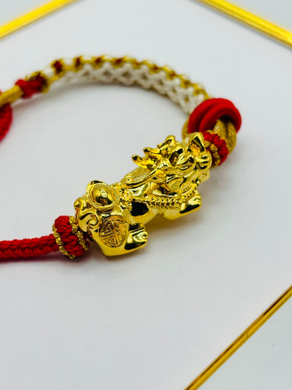 18K Gold  Lucky Piyao/ Pi Xiu Bracelet  ( Hollow Empty Inside) XXL