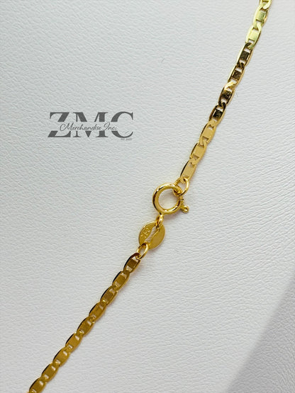 18K Gold Diamond Cut Clover Necklace