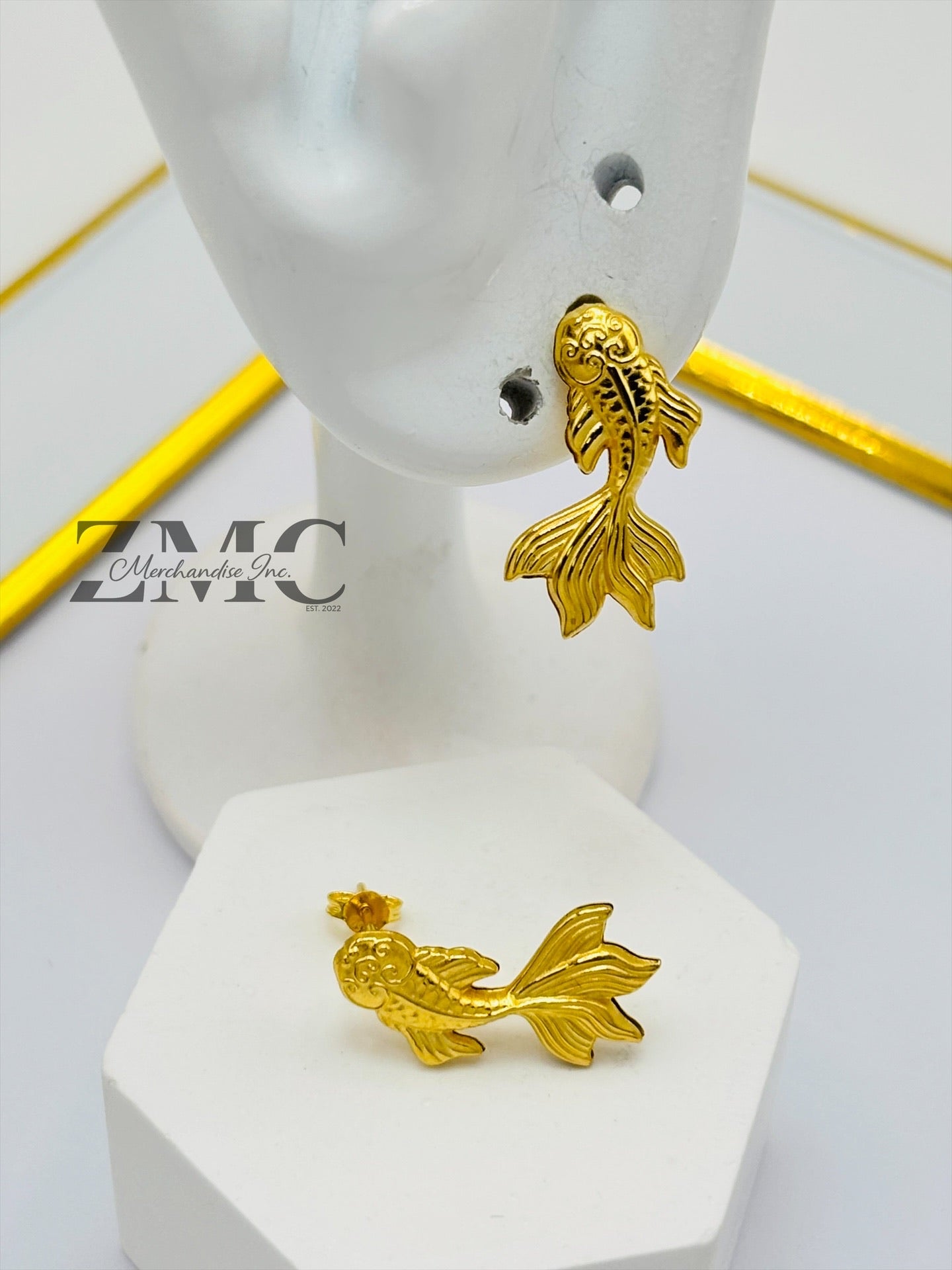 18K Gold Lucky Koi Fish Earrings
