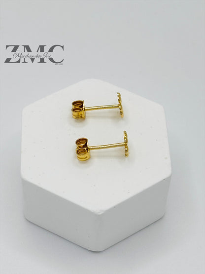18K Gold Clover Earrings
