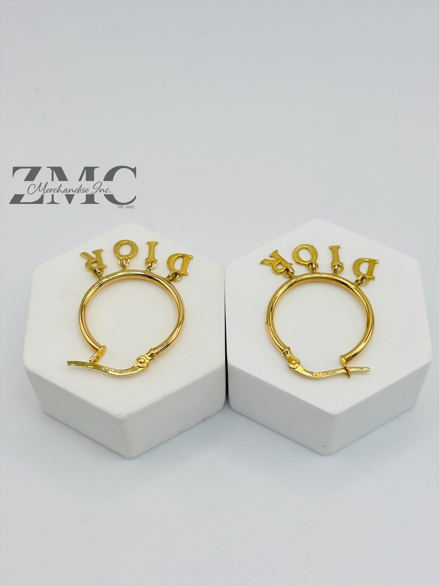 18K Gold D Loop Earrings