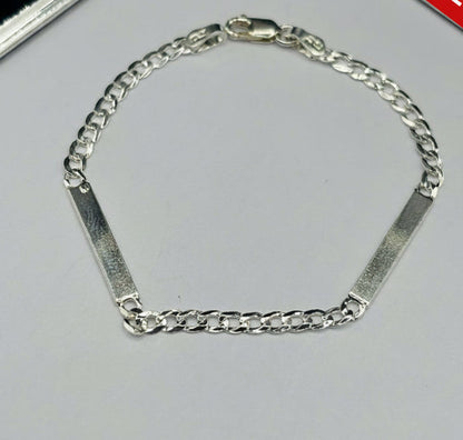 S925 Silver Double Name Kids Bracelet