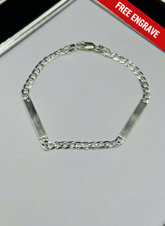 S925 Silver Double Name Kids Bracelet