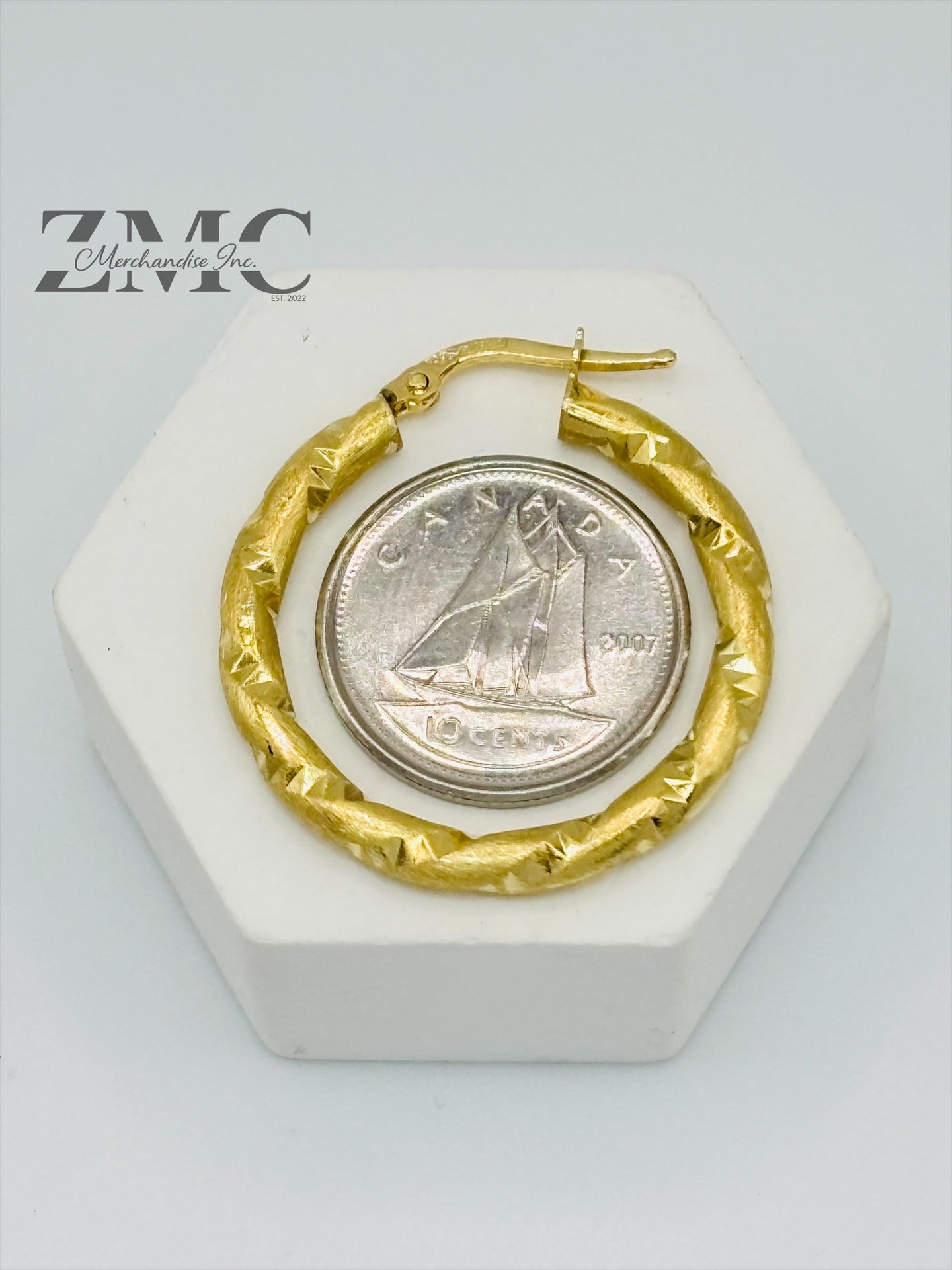 18K Gold Twisted Loop Earrings