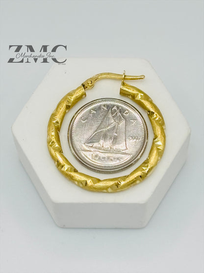 18K Gold Twisted Loop Earrings
