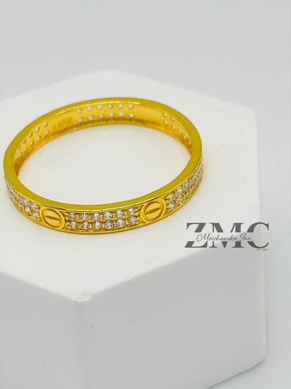 18K Gold Stone Couple Ring