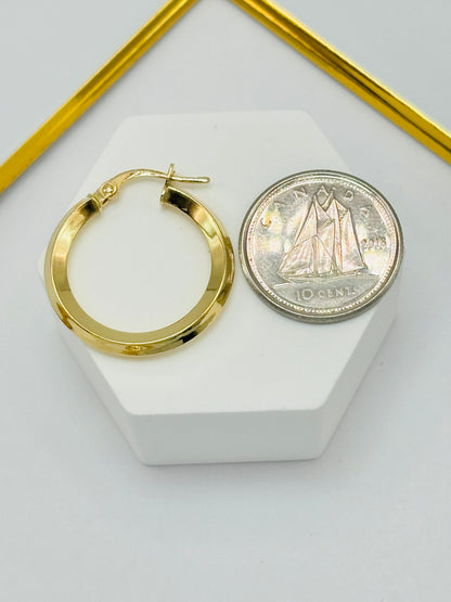 18K Gold Plain Loop Earrings