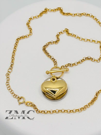 18K Gold Attached Heart Tauco Necklace