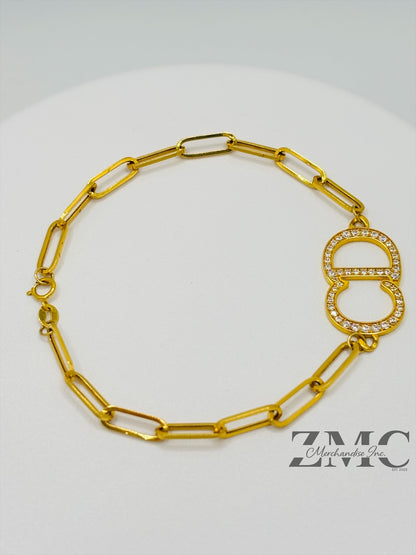 18K Gold Paperclip Bracelet