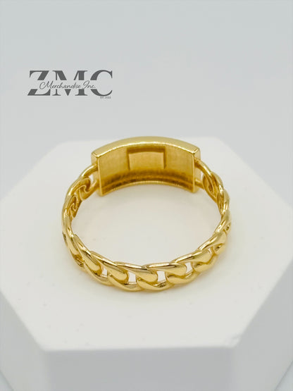 18K Gold M Cadena Ring