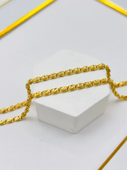 K18 Japan Gold Slim Damascus Chain